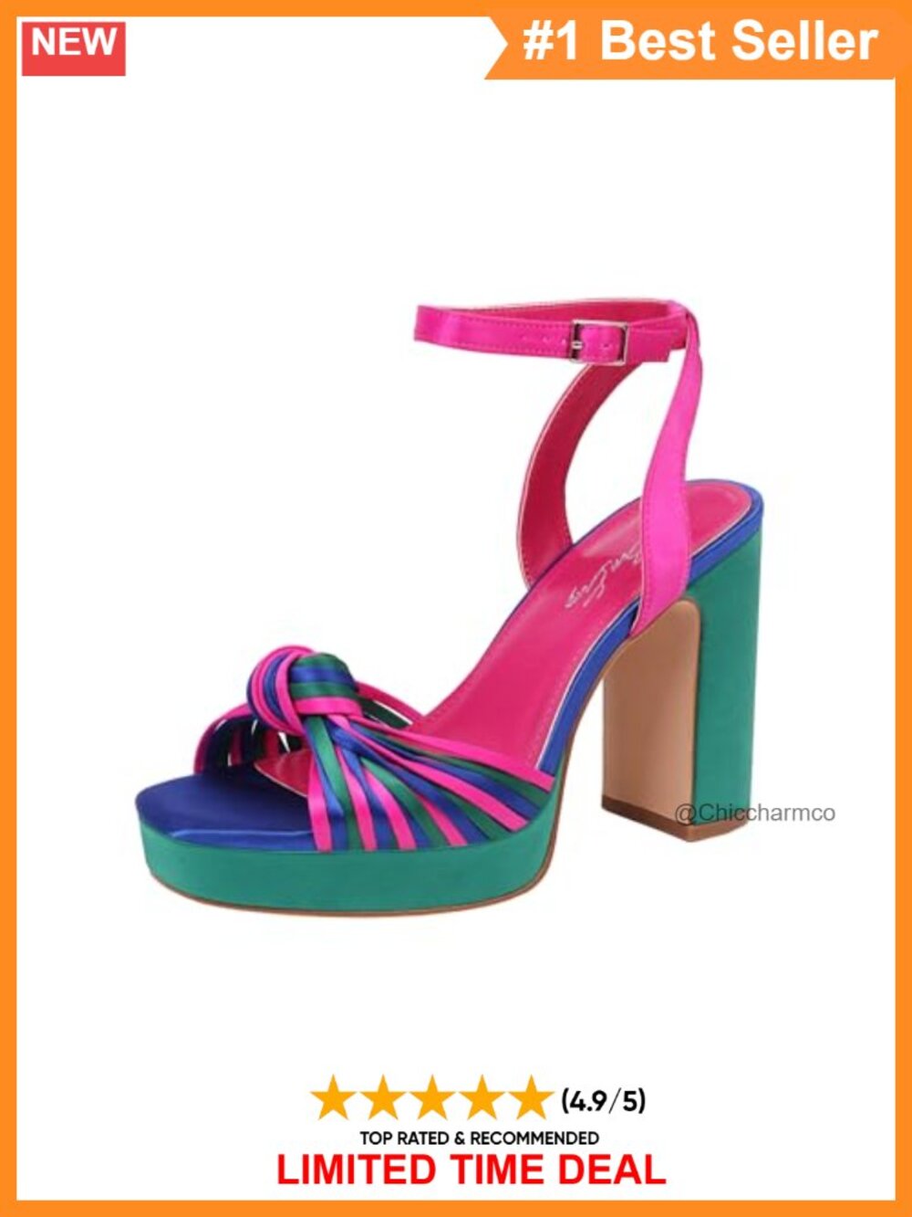 Strappy Chunky Platform Heels Square Open Toe Satin Bow Sandals